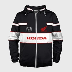 Ветровка с капюшоном мужская Honda Sport, цвет: 3D-белый