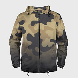 Ветровка с капюшоном мужская Camouflage Khaki, цвет: 3D-черный