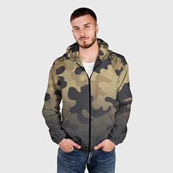 Ветровка с капюшоном мужская Camouflage Khaki, цвет: 3D-черный — фото 2