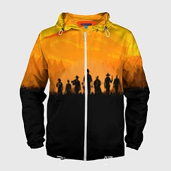 Ветровка с капюшоном мужская Red Dead Redemption: Orange Sun, цвет: 3D-белый
