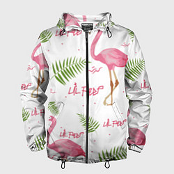 Ветровка с капюшоном мужская Lil Peep: Pink Flamingo, цвет: 3D-черный