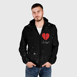 Ветровка с капюшоном мужская Lil Peep: Broken Heart, цвет: 3D-черный — фото 2