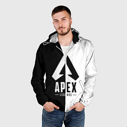 Ветровка с капюшоном мужская Apex Legends: Black & White, цвет: 3D-белый — фото 2