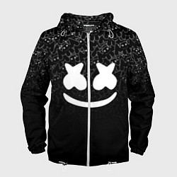 Ветровка с капюшоном мужская Marshmello Black, цвет: 3D-белый