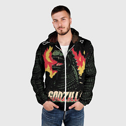 Ветровка с капюшоном мужская Flame Godzilla, цвет: 3D-белый — фото 2