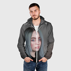 Ветровка с капюшоном мужская Billie Eilish: Ocean Eyes, цвет: 3D-белый — фото 2