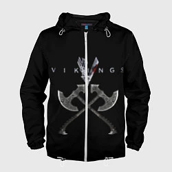 Ветровка с капюшоном мужская Vikings, цвет: 3D-белый