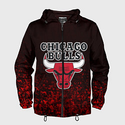 Ветровка с капюшоном мужская CHICAGO BULLS, цвет: 3D-черный
