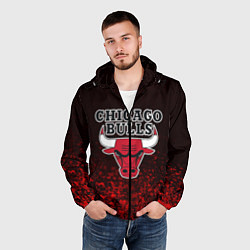 Ветровка с капюшоном мужская CHICAGO BULLS, цвет: 3D-черный — фото 2