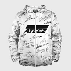 Ветровка с капюшоном мужская ATEEZ АВТОГРАФЫ, цвет: 3D-белый