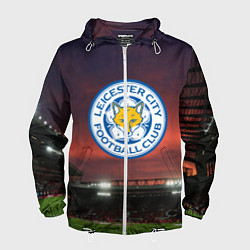 Ветровка с капюшоном мужская FC Leicester City, цвет: 3D-белый