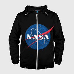 Ветровка с капюшоном мужская NASA Краски, цвет: 3D-белый