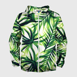 Ветровка с капюшоном мужская Тропики, цвет: 3D-белый