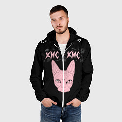 Ветровка с капюшоном мужская Кис-Кис, цвет: 3D-белый — фото 2