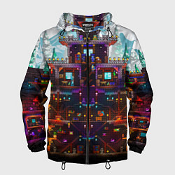Ветровка с капюшоном мужская Terraria, цвет: 3D-черный