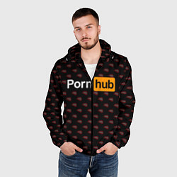 Ветровка с капюшоном мужская PornHub, цвет: 3D-черный — фото 2