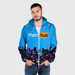 Ветровка с капюшоном мужская PornHub, цвет: 3D-белый — фото 2