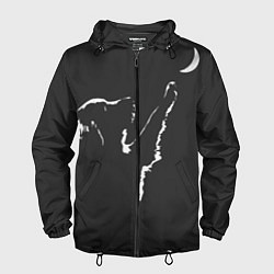 Ветровка с капюшоном мужская Лунопёс, цвет: 3D-черный