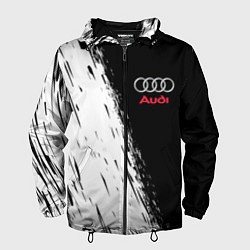 Ветровка с капюшоном мужская AUDI, цвет: 3D-черный