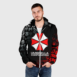 Ветровка с капюшоном мужская RESIDENT EVIL UMBRELLA CORP, цвет: 3D-белый — фото 2