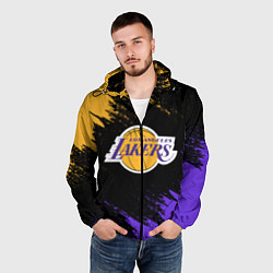 Ветровка с капюшоном мужская LA LAKERS, цвет: 3D-черный — фото 2