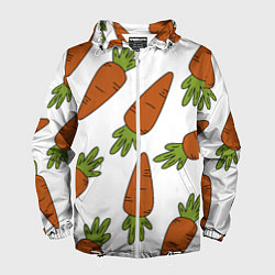 Ветровка с капюшоном мужская Морковь, цвет: 3D-белый
