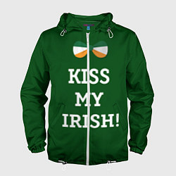 Ветровка с капюшоном мужская Kiss my Irish, цвет: 3D-белый