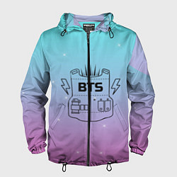 Ветровка с капюшоном мужская BTS, цвет: 3D-черный