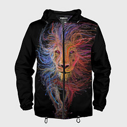 Ветровка с капюшоном мужская Лев, цвет: 3D-черный
