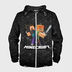 Ветровка с капюшоном мужская Minecraft Майнкрафт, цвет: 3D-белый