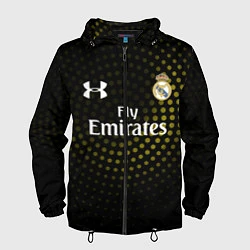 Ветровка с капюшоном мужская Real Madrid, цвет: 3D-черный