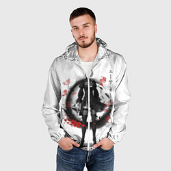 Ветровка с капюшоном мужская 2B Ink Sakura dawn, цвет: 3D-белый — фото 2