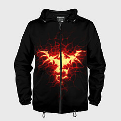 Ветровка с капюшоном мужская Огненный Дракон, цвет: 3D-черный