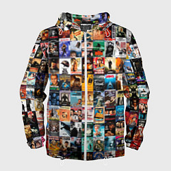 Ветровка с капюшоном мужская Постеры фильмов, цвет: 3D-белый