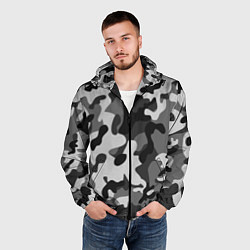Ветровка с капюшоном мужская ГОРОДСКОЙ КАМУФЛЯЖ, цвет: 3D-черный — фото 2