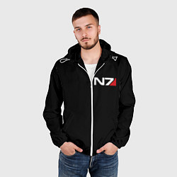 Ветровка с капюшоном мужская MASS EFFECT N7, цвет: 3D-белый — фото 2