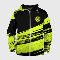 Ветровка с капюшоном мужская FC Borussia, цвет: 3D-белый