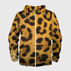 Ветровка с капюшоном мужская Леопард, цвет: 3D-белый