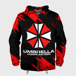 Ветровка с капюшоном мужская Umbrella Corporation, цвет: 3D-черный