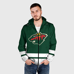 Ветровка с капюшоном мужская Миннесота Уайлд, цвет: 3D-черный — фото 2