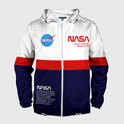 Ветровка с капюшоном мужская NASA, цвет: 3D-белый