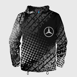 Ветровка с капюшоном мужская Mercedes-Benz, цвет: 3D-черный