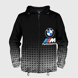 Ветровка с капюшоном мужская BMW, цвет: 3D-черный