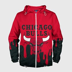 Ветровка с капюшоном мужская Chicago Bulls, цвет: 3D-белый