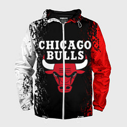 Ветровка с капюшоном мужская CHICAGO BULLS, цвет: 3D-белый