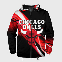 Ветровка с капюшоном мужская CHICAGO BULLS, цвет: 3D-черный