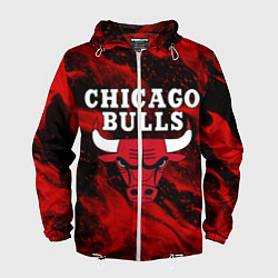 Ветровка с капюшоном мужская CHICAGO BULLS, цвет: 3D-белый