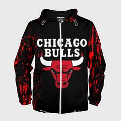 Ветровка с капюшоном мужская CHICAGO BULLS, цвет: 3D-белый