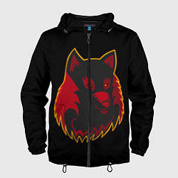 Ветровка с капюшоном мужская Wolf Logo, цвет: 3D-черный