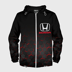 Ветровка с капюшоном мужская HONDA, цвет: 3D-белый